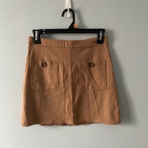 Brown Skirt with Pockets